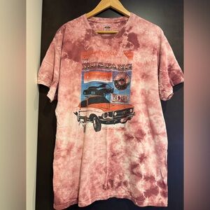 Mustang Graphic Tie-Dye T-Shirt - Maroon